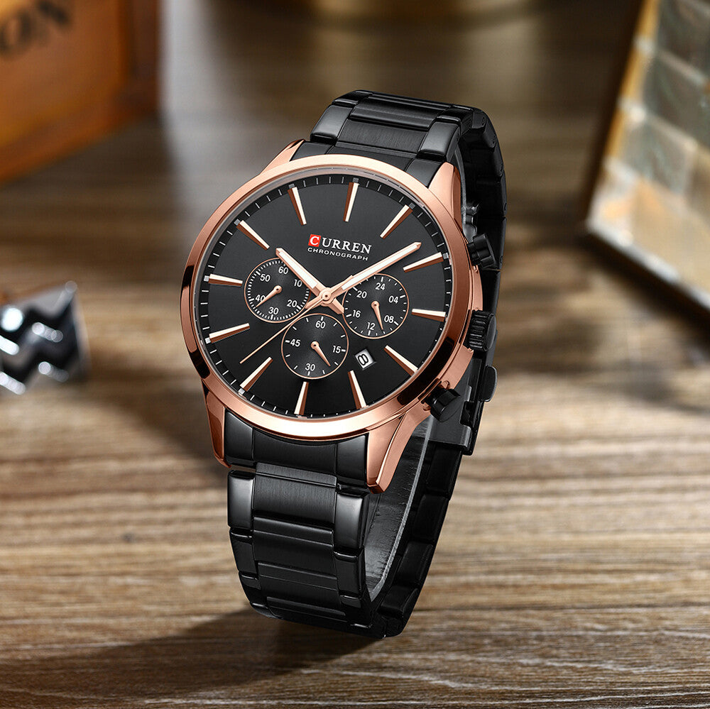 Reloj CURREN™ Chrono Acero Oro-Negro (43mm)