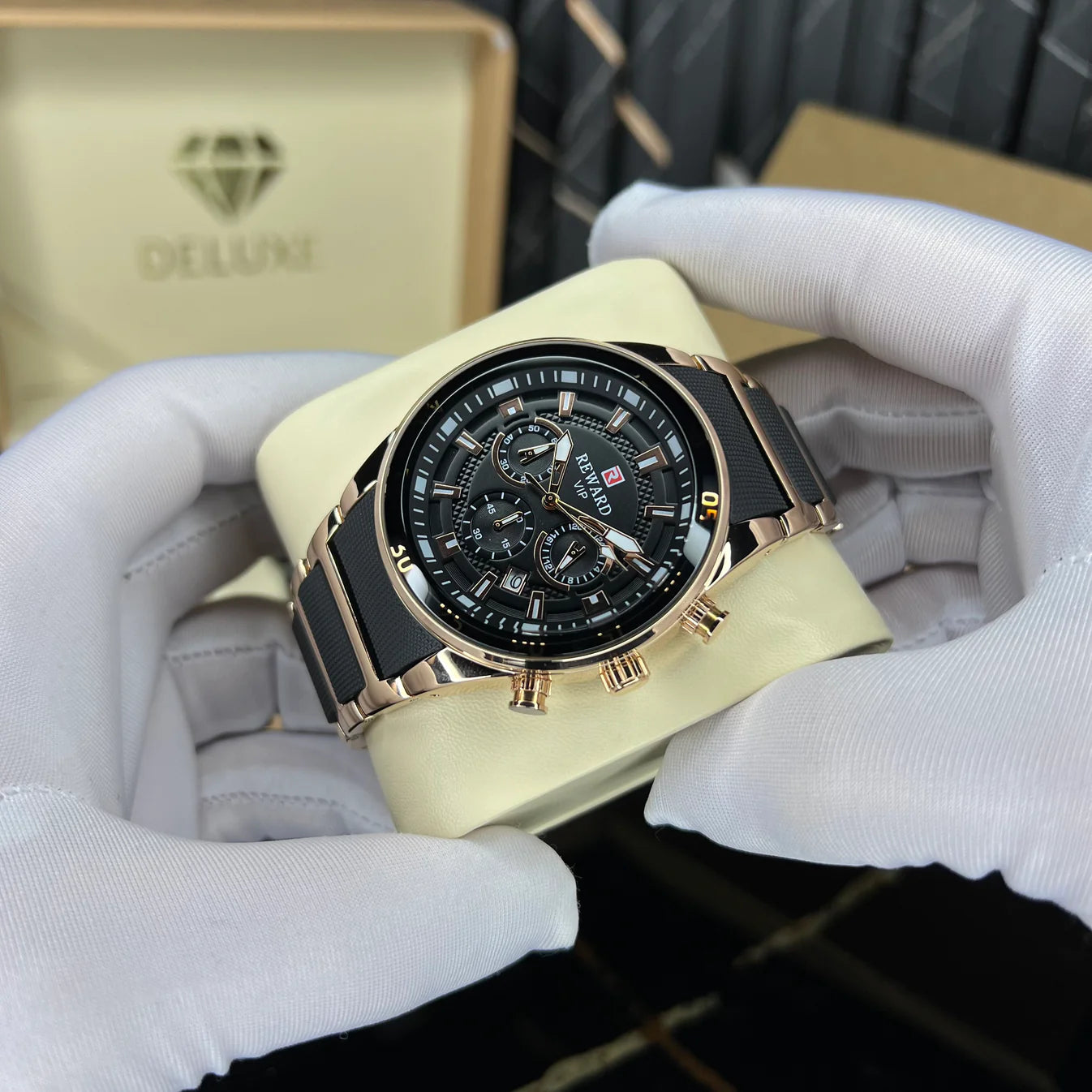 Reloj REWARD VIP Chrono Acero Oro-Negro
