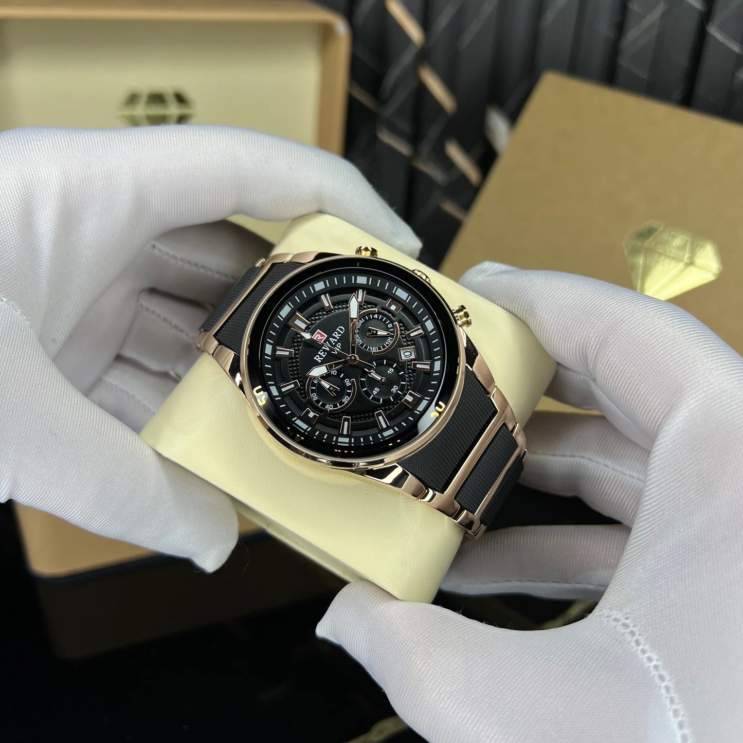 Reloj REWARD VIP Chrono Acero Oro-Negro