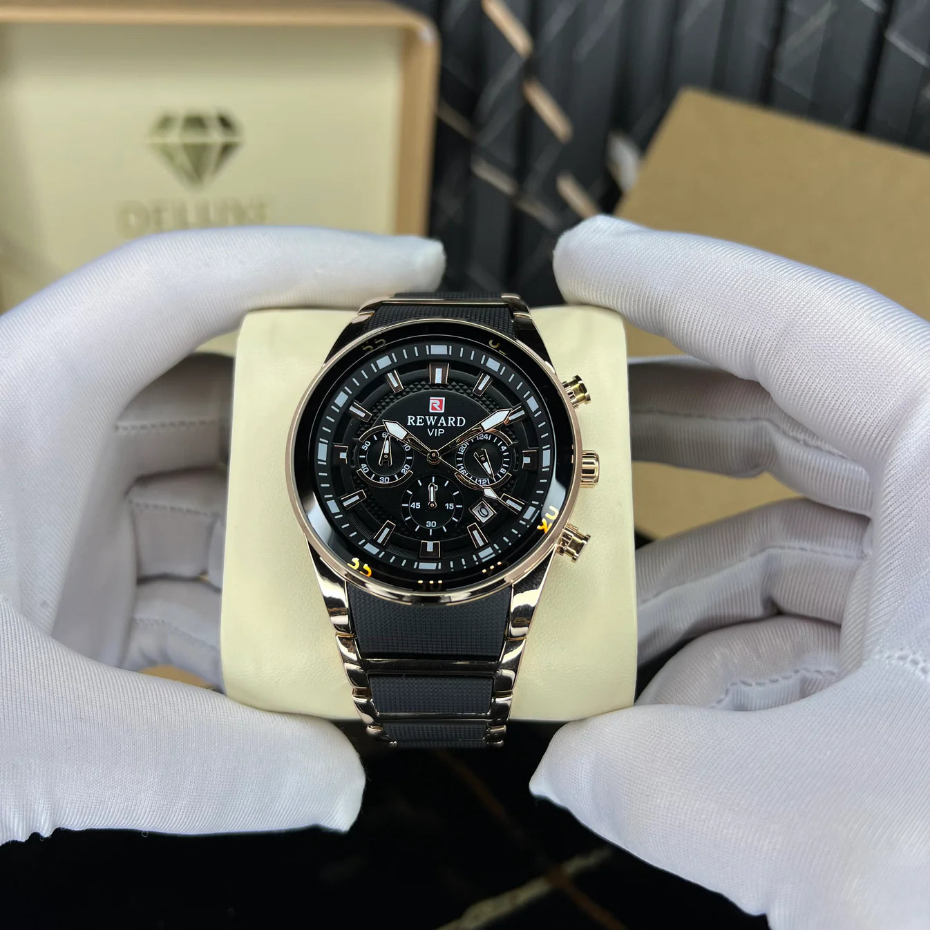 Reloj REWARD VIP Chrono Acero Oro-Negro