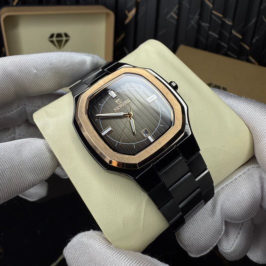 RELOJ REWARD༺VIP༻ DE LUJO EN ORO ROSA Y NEGRO