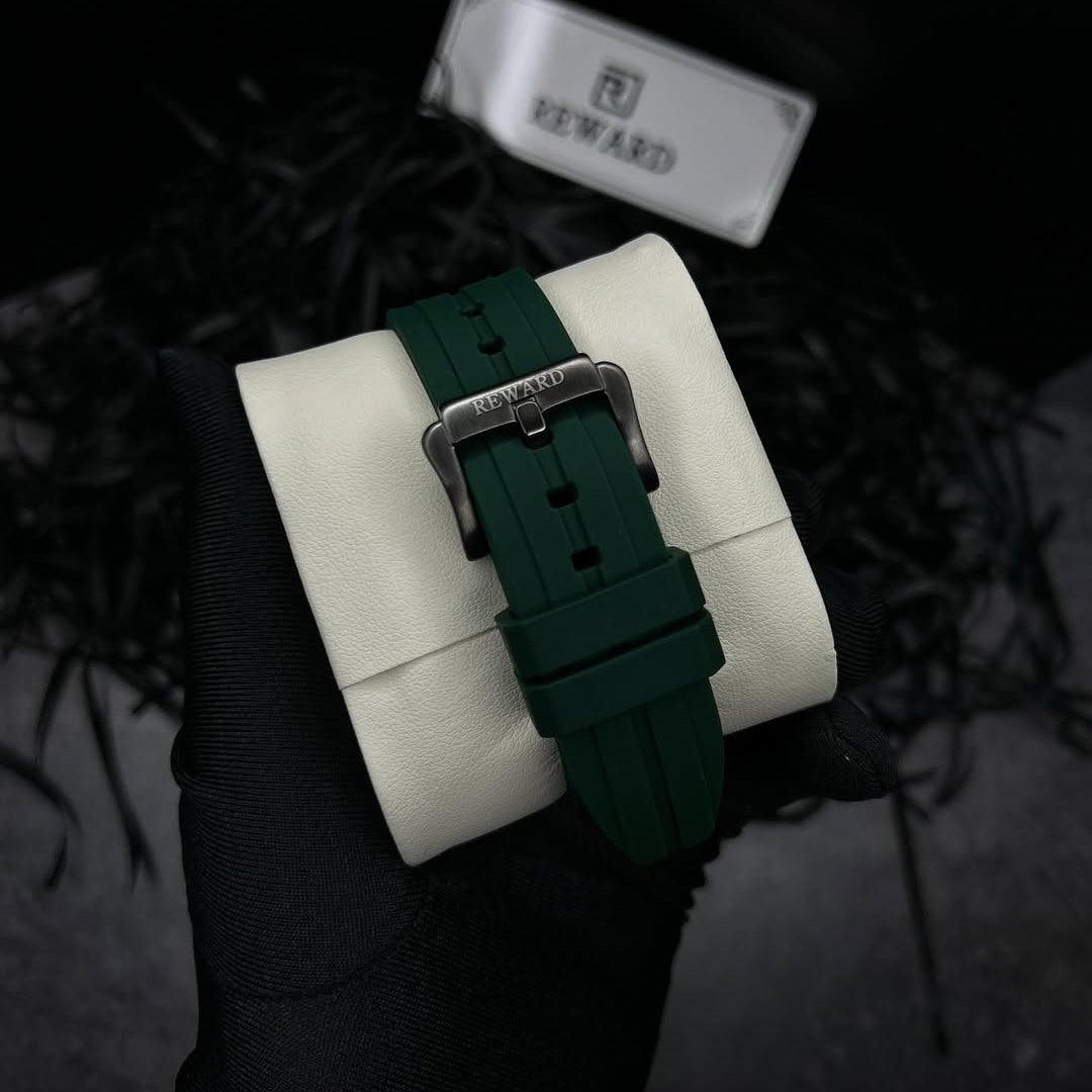 RELOJ MASCULINO DE LUJO REWARD VIP MONACO GREEN 44 MM CON CRONÓGRAFO ELEGANTE