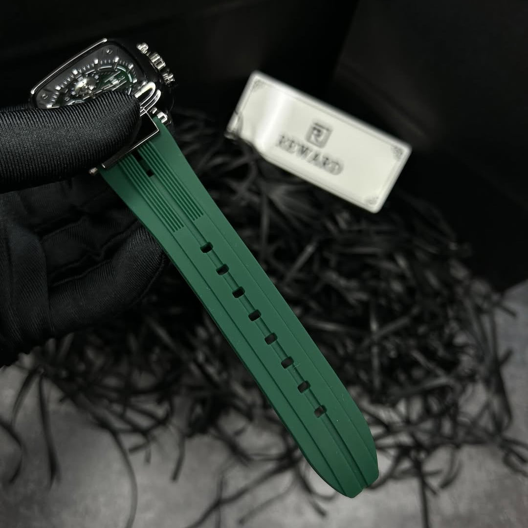 RELOJ MASCULINO DE LUJO REWARD VIP MONACO GREEN 44 MM CON CRONÓGRAFO ELEGANTE